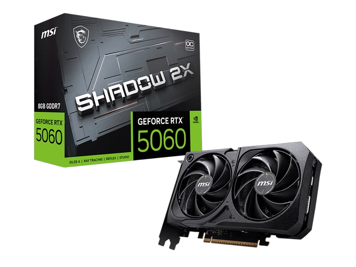  TARJETA DE VIDEO MSI NVIDIA GEFORCE RTX 5060 SHADOW 2X OC, 8GB GDDR7, 128-BIT, PCI-E 5.0 1