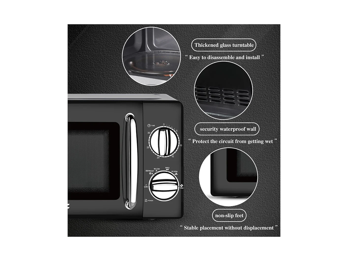 HORNO MICROONDAS MULTIFUNCIONAL 800W 20L 6