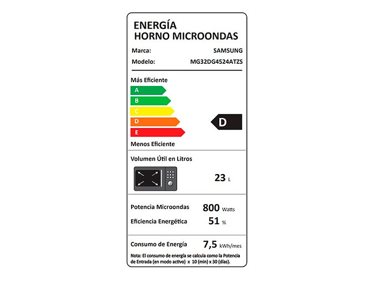 MICROONDAS SAMSUNG SMART GRILL 32L MG32DG4524ATZS 9