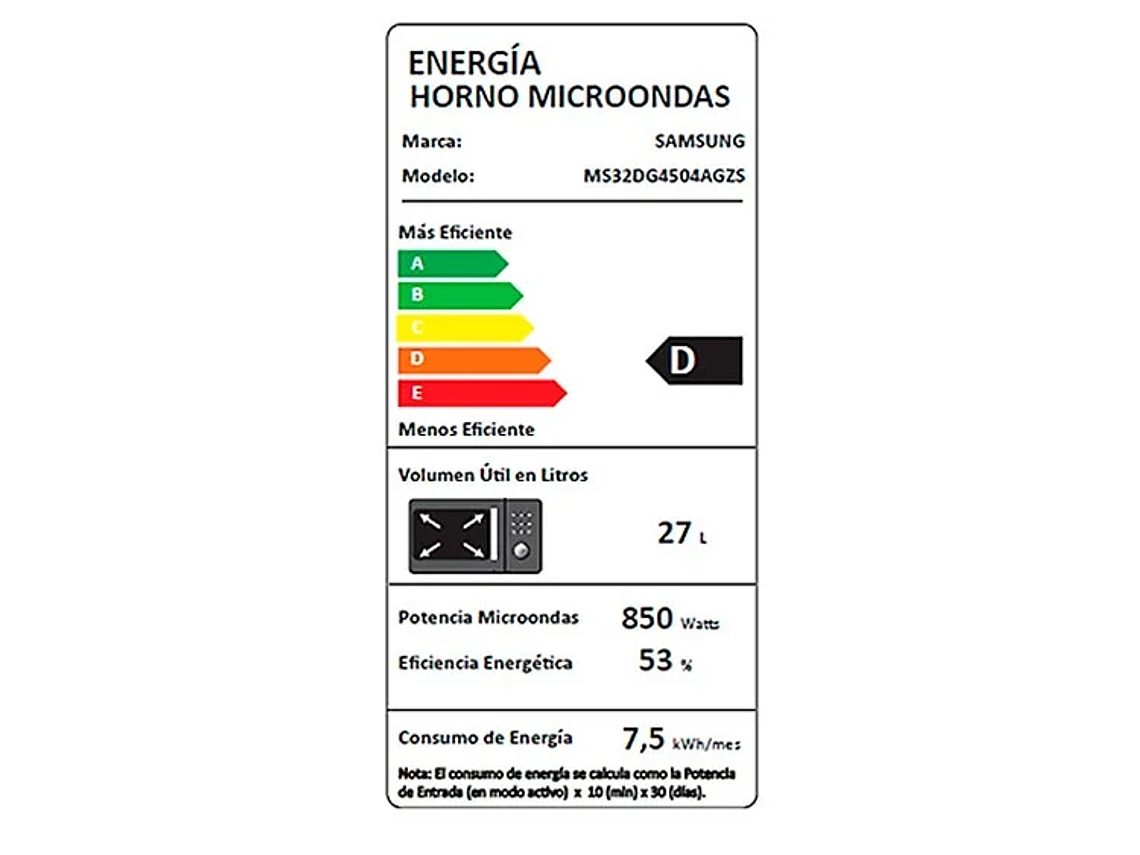 MICROONDAS SAMSUNG 32 L MS32DG4504AGZS CON POWER DEFROST PLATO GIRATORIO 7