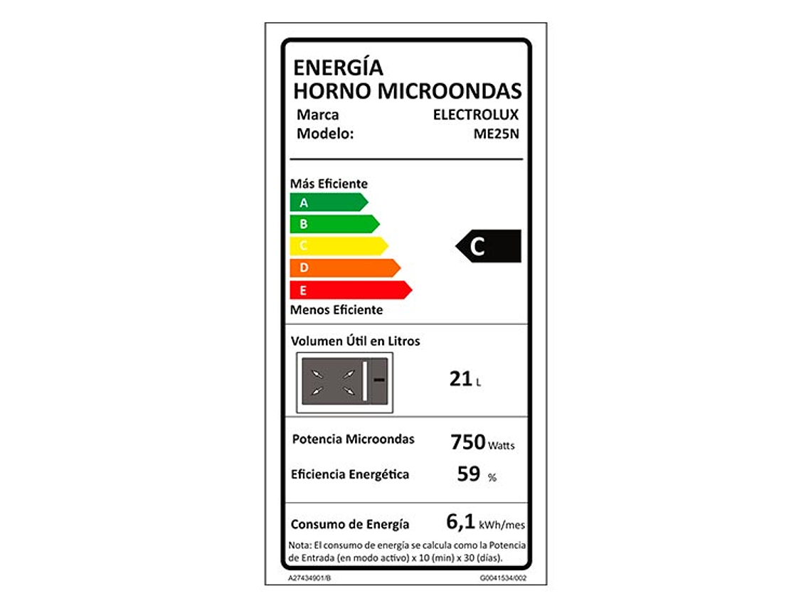 MICROONDAS ELECTROLUX 25 L ME25N DIGITAL NEGRO PLATO GIRATORIO 8