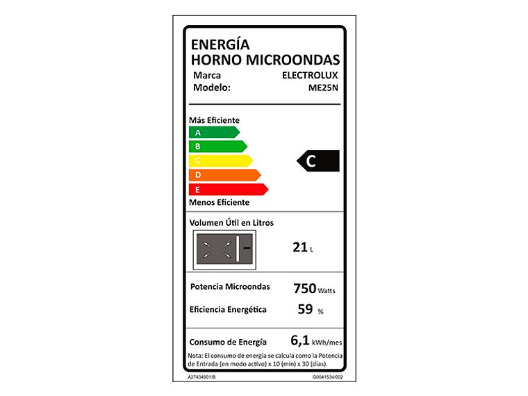 MICROONDAS ELECTROLUX 25 L ME25N DIGITAL NEGRO PLATO GIRATORIO 8