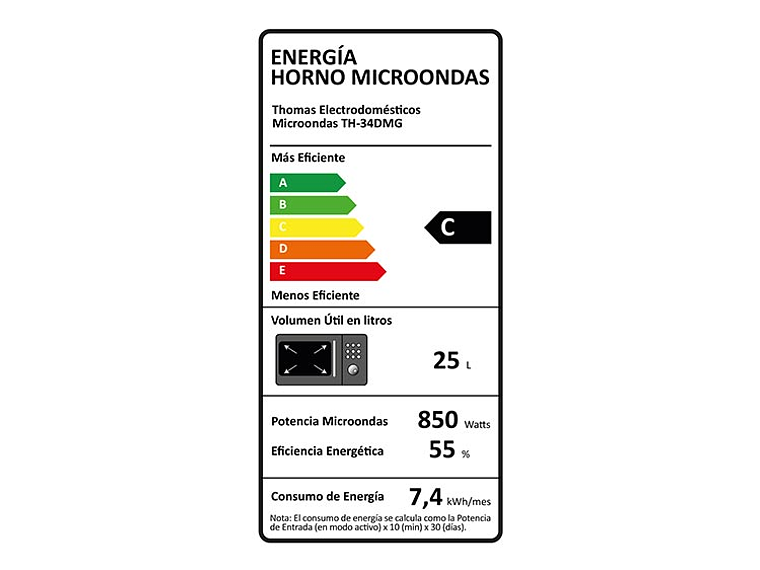MICROONDAS THOMAS TH34DMG ESPEJADO PLATO GIRATORIO 9