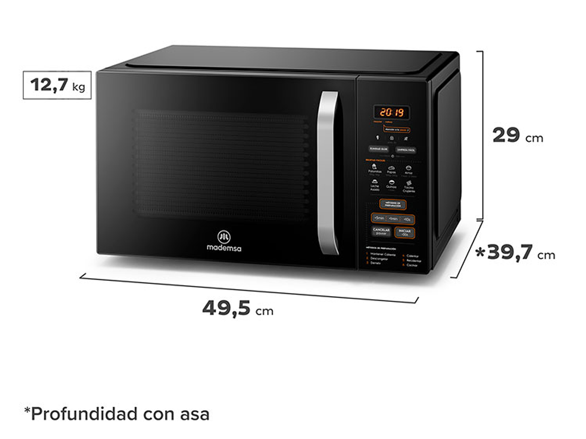 MICROONDAS DIGITAL MM28FB 28 LTS MADEMSA 4