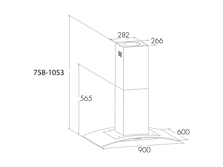 CAMPANA ISLA GRÖNER INOX 90 CM 6