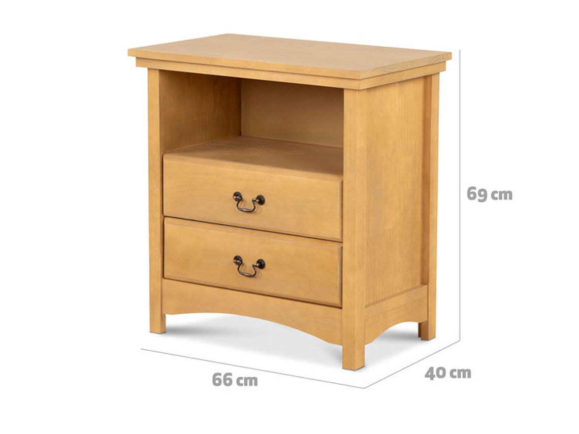 VELADOR CIC INDO MADERA 2 CAJONES MOSTAZA 3