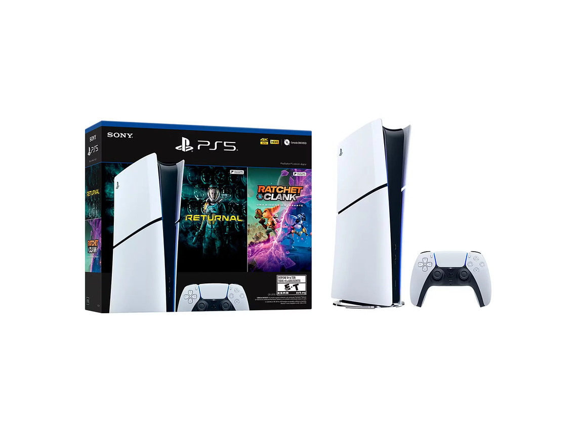 CONSOLA PS5 PLAYSTATION 5 SLIM DIGITAL + 2 JUEGOS 2