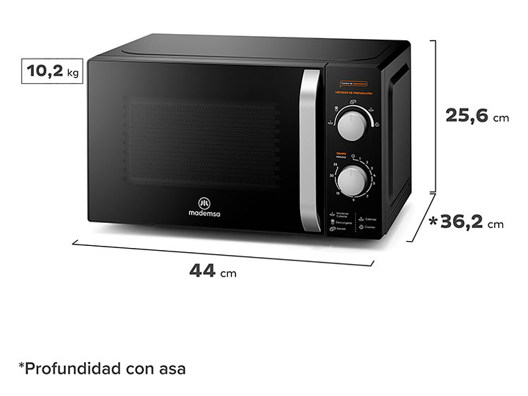 MICROONDAS MADEMSA 20 L MM20FBM MANUAL PLATO GIRATORIO 4