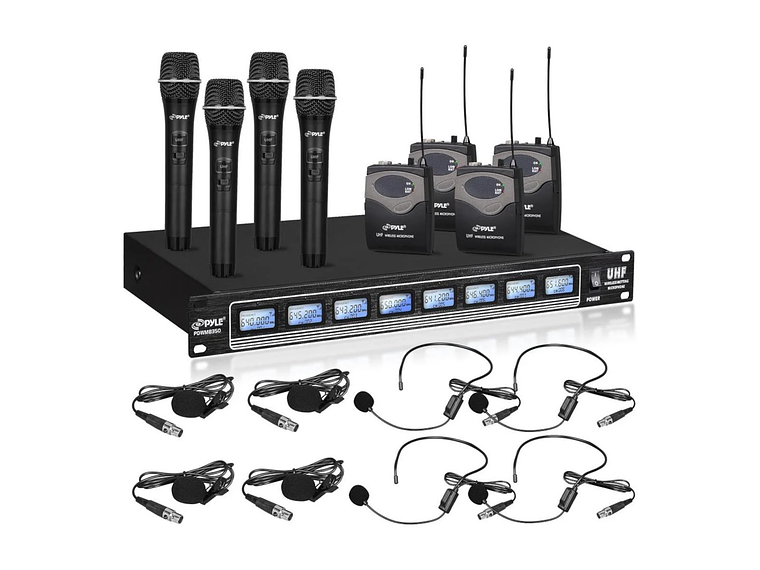 SISTEMA DE MICRÓFONOS INALÁMBRICOS 8 CANALES PYLE PDWM8350 1