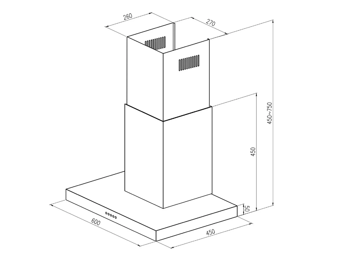 CAMPANA DECORATIVA GRÖNER INOX 60CM 3