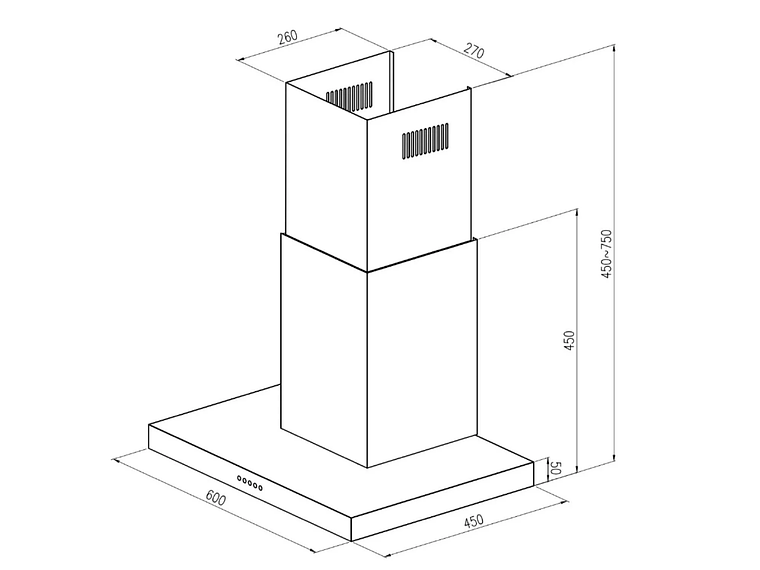 CAMPANA DECORATIVA GRÖNER INOX 60CM 3