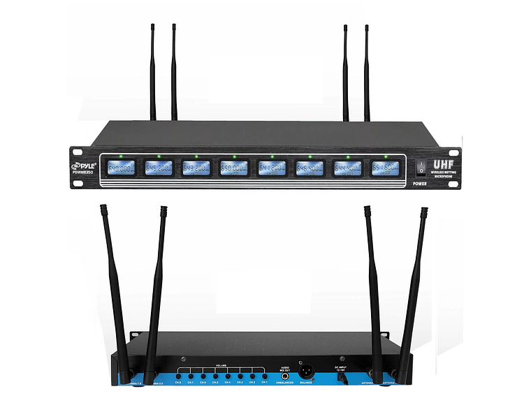 SISTEMA DE MICRÓFONOS INALÁMBRICOS 8 CANALES PYLE PDWM8350 2