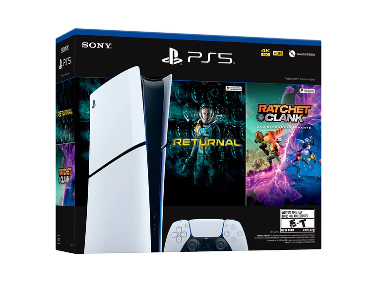 CONSOLA PS5 PLAYSTATION 5 SLIM DIGITAL + 2 JUEGOS 5
