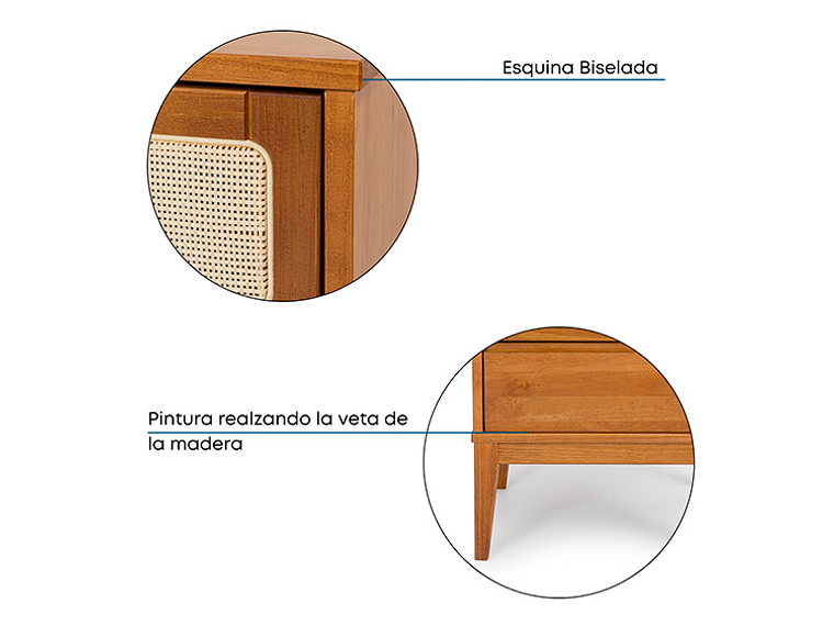 VELADOR MAISON LINETT VIENA 2 CAJONES CAFÉ CLARO 8