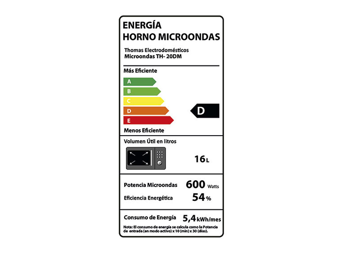 MICROONDAS THOMAS ESPEJADO TH20DM 8