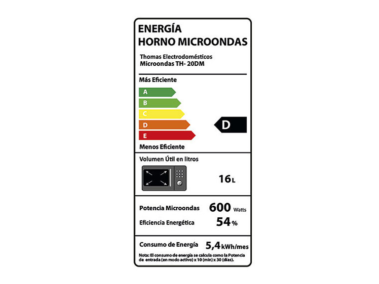 MICROONDAS THOMAS ESPEJADO TH20DM 8