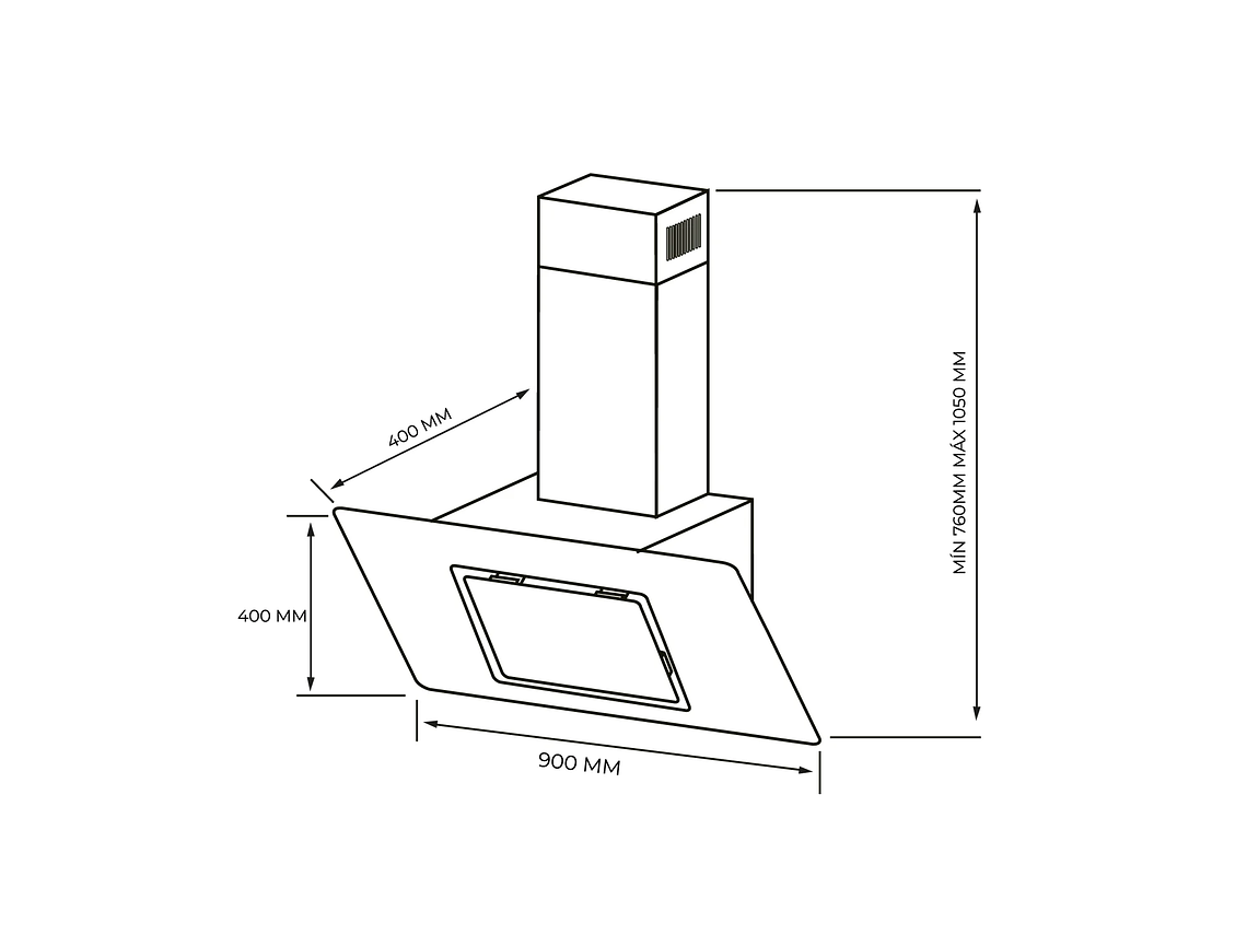 CAMPANA VIDRIO NEGRO CONTROL TOUCH 90CM 5