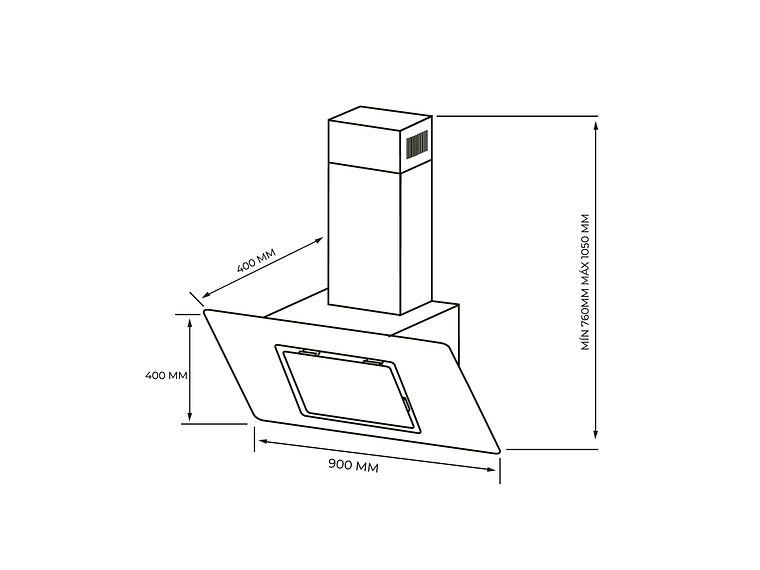 CAMPANA VIDRIO NEGRO CONTROL TOUCH 90CM 5