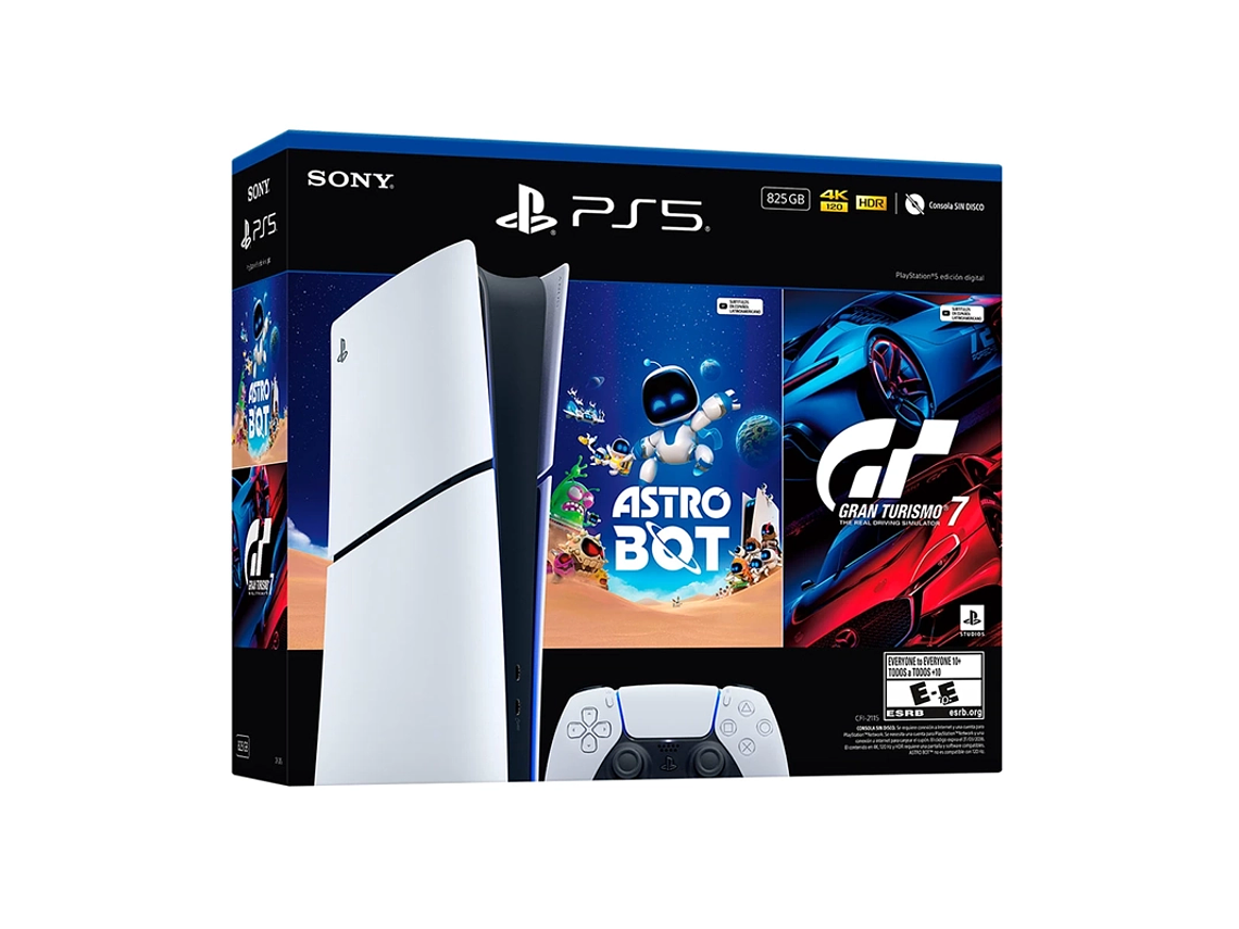 CONSOLA PLAYSTATION 5 EDICIÓN DIGITAL 825GB + ASTRO BOT + GRAN TURISMO 7 2