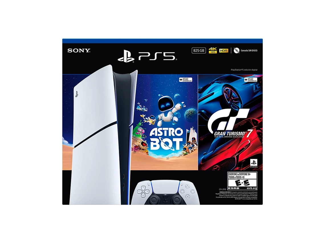 CONSOLA PLAYSTATION 5 EDICIÓN DIGITAL 825GB + ASTRO BOT + GRAN TURISMO 7 3