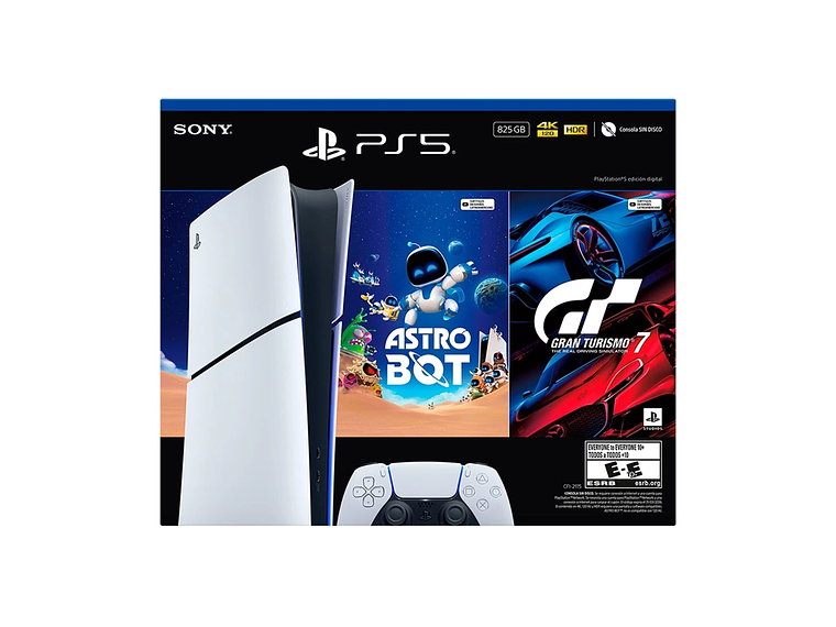 CONSOLA PLAYSTATION 5 EDICIÓN DIGITAL 825GB + ASTRO BOT + GRAN TURISMO 7 3