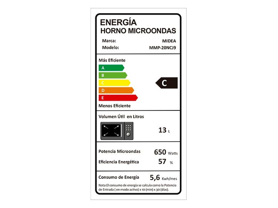 MICROONDAS MIDEA 20 L MMP-20NCJ9 MECÁNICO PLATO GIRATORIO 4
