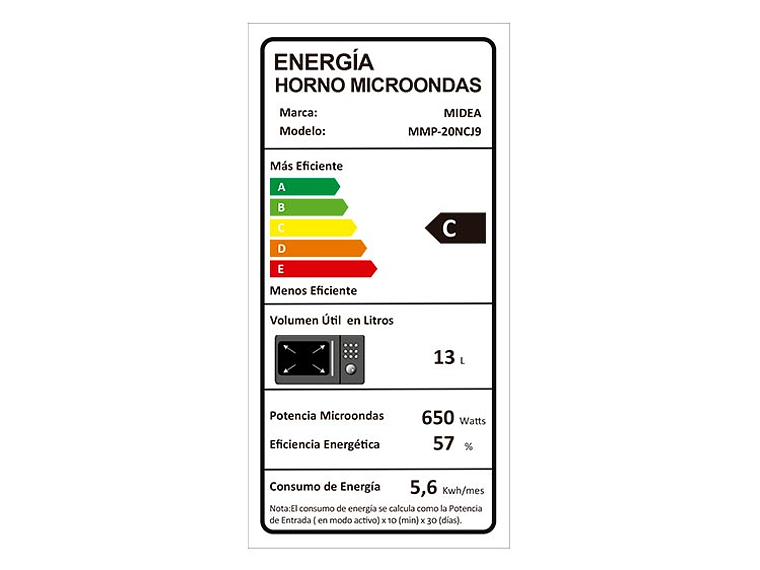 MICROONDAS MIDEA 20 L MMP-20NCJ9 MECÁNICO PLATO GIRATORIO 4