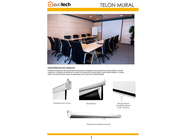 TELON MURAL 300X300 CM/ MECANISMO RETRACTIL 3