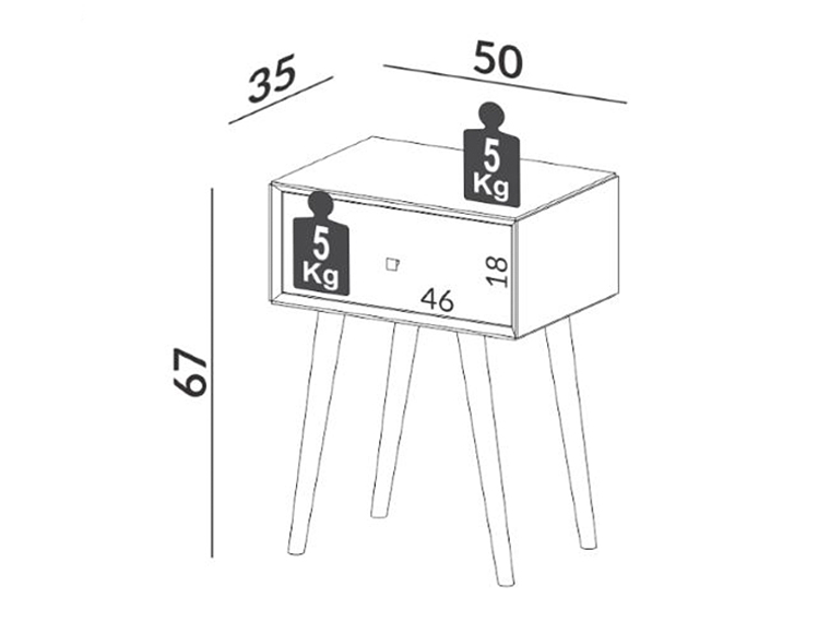 VELADOR DECOCASA TW49 CAST 1 CAJÓN CAFÉ 3