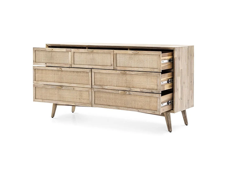 CÓMODA ROSEN HALSEY MADERA-RATTÁN 4