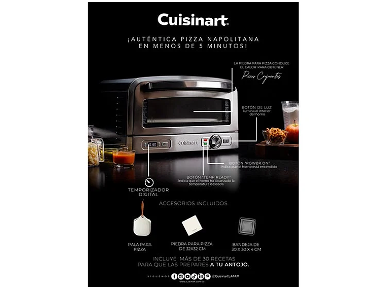 HORNO ELÉCTRICO CUISINART PIZZA CPZ120CL 7