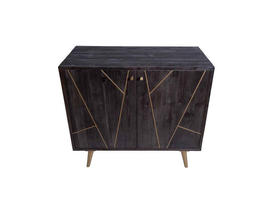 COMODA MONG DE MADERA Y ACERO COLOR NEGRO 3