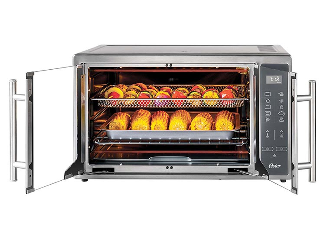 HORNO DIGITAL CON FREIDORA DE AIRE OSTER® DE 42 LITROS DE PUERTAS ESTILO FRANCÉS TSSTTVFDDAFNS 1