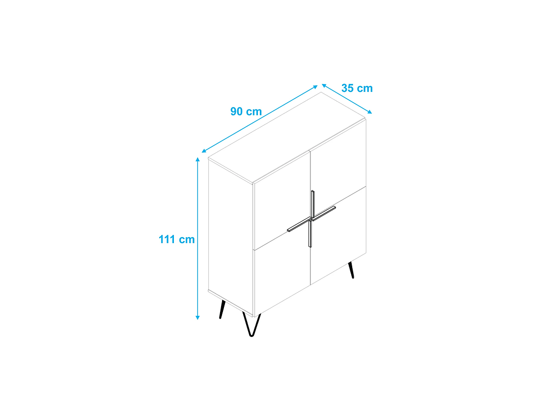 APARADOR HOGA PHOENIX BUFFET 2 PUERTAS BLANCO 4