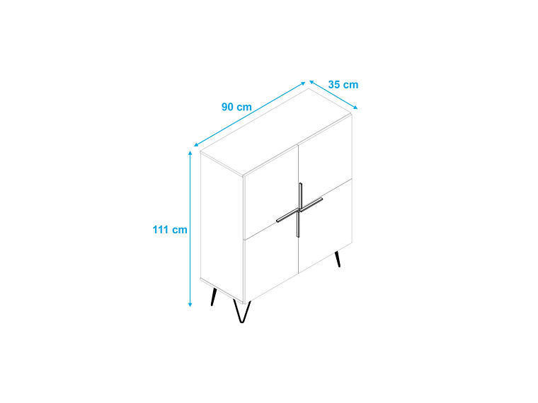 APARADOR HOGA PHOENIX BUFFET 2 PUERTAS BLANCO 4