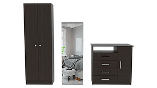 SET DE MUEBLES TUHOME DREAMS 4 CLOSET + CÓMODA + ZAPATERO WENGUE