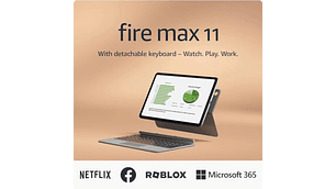 TABLET Y FUNDA CON TECLADO AMAZON FIRE MAX 11 CON PROCESADOR DE 8 NÚCLEOS DE 64 GB