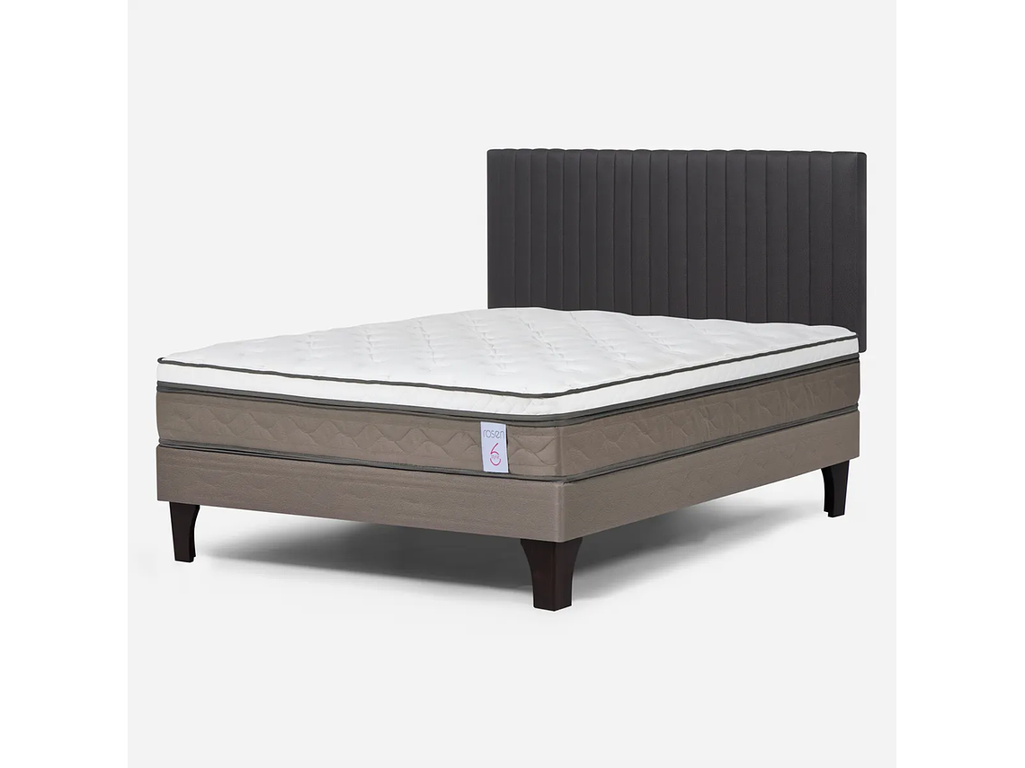 JUEGO DE DORMITORIO ROSEN CAMA EUROPEA NEW STYLE 6 2 PLAZAS B/N + RESPALDO LUCIO GRAFITO 3