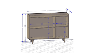 APARADOR BUFFET BAR QUARTZO CANELA BLANCO INVIERNO