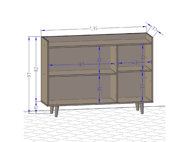 APARADOR BUFFET BAR QUARTZO CANELA BLANCO INVIERNO 2