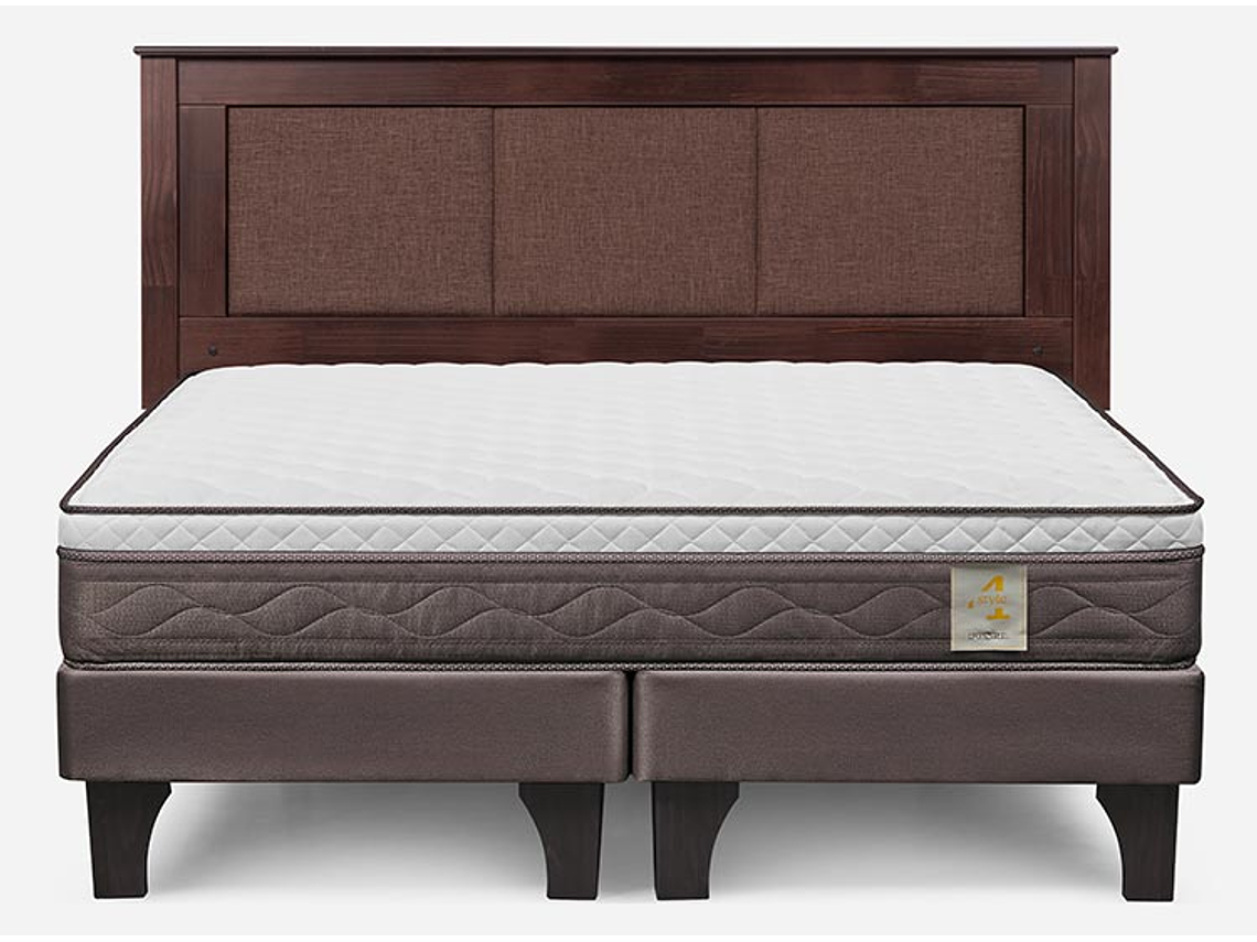 JUEGO DE DORMITORIO ROSEN CAMA EUROPEA NEW STYLE 4 PLUS BD 2 PLAZAS CAFÉ + RESPALDO RACHEL 1