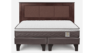 JUEGO DE DORMITORIO ROSEN CAMA EUROPEA NEW STYLE 4 PLUS BD 2 PLAZAS CAFÉ + RESPALDO RACHEL