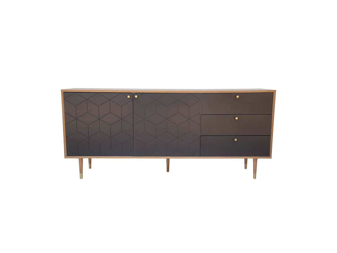 CÓMODA DAVOS CAFÉ/ GRIS | WHITE MARKET 1