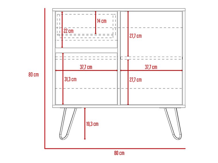 BUFFET TUHOME ANDORRA Z 80 2 PUERTAS 1 CAJÓN CAFÉ 4