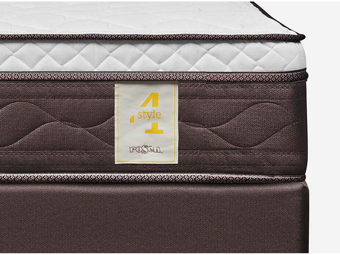 JUEGO DE DORMITORIO ROSEN CAMA EUROPEA NEW STYLE 4 PLUS BN 2 PLAZAS + RESPALDO FERRARA 6