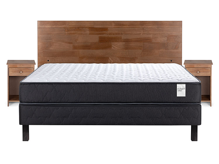 JUEGO DE DORMITORIO ROSEN CAMA EUROPEA WAVE 2 PLAZAS + SET TABOR CARAMEL 1