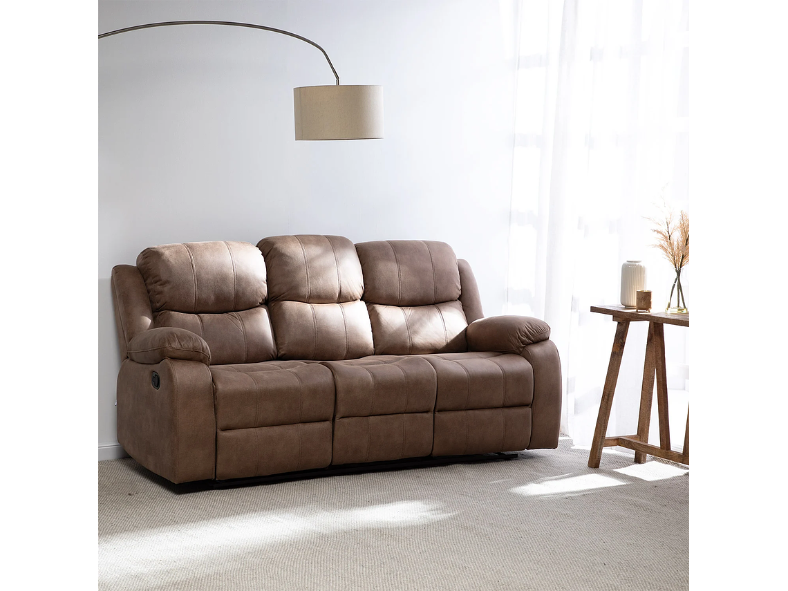 SILLÓN VYS SPA 3 CUERPOS ACERO BEIGE RECLINABLE 8