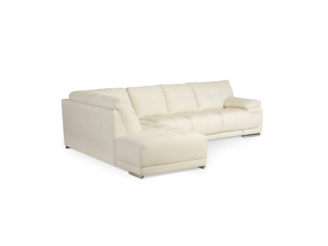 SOFÁ SECCIONAL ROSEN 6974 IZQUIERDO CUERO EN COLOR BLANCO 1