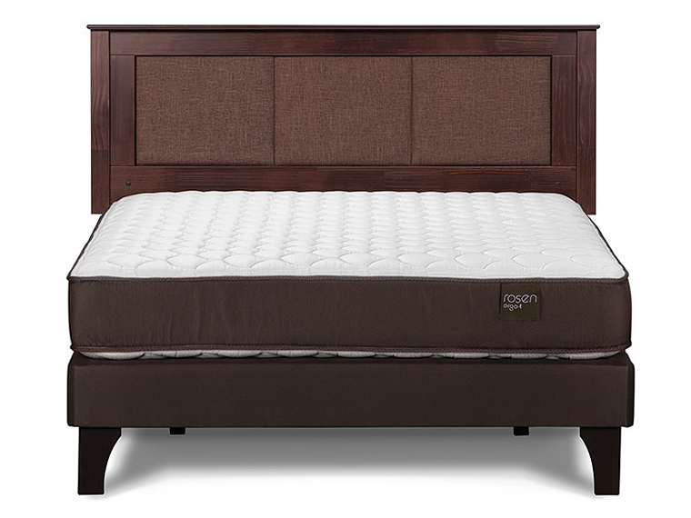 JUEGO DE DORMITORIO ROSEN CAMA EUROPEA ERGO T BN 2 PLAZAS + RESPALDO RACHEL 1