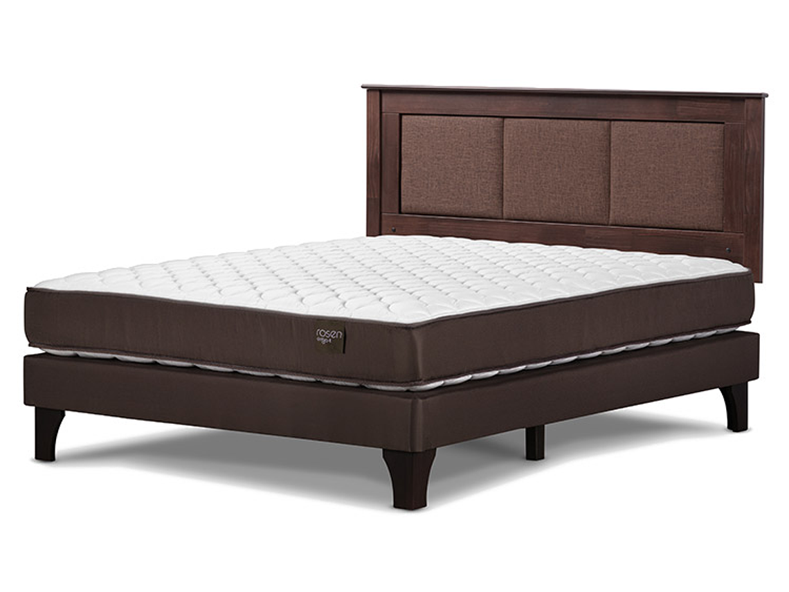 JUEGO DE DORMITORIO ROSEN CAMA EUROPEA ERGO T BN 2 PLAZAS + RESPALDO RACHEL 2